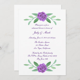 Purple Floral Greenery Foliage Rehearsal Dinner Invitation