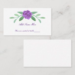 Purple Floral Greenery Foliage Table Place Card