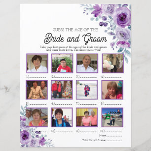 Purple Floral Guess the Age of the Bride and Groom
