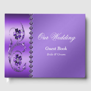 Purple Floral Guest Book
