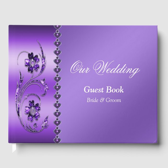 Purple Floral Guest Book (Front)