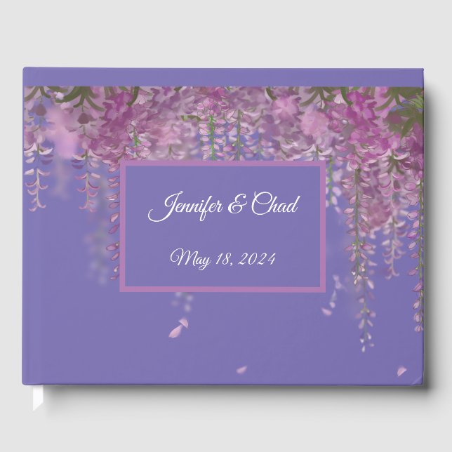 Purple Floral Guest Book (purple) (Front)