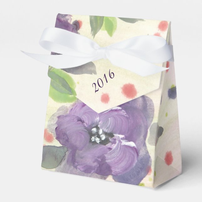 Purple Floral Guest Favour Box (Front Side)