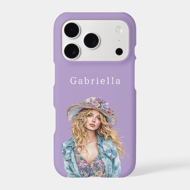 Purple Floral Hat Girl (Back)