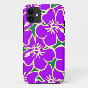 Purple Floral Hibiscus Hawaiian Flowers Phone Case