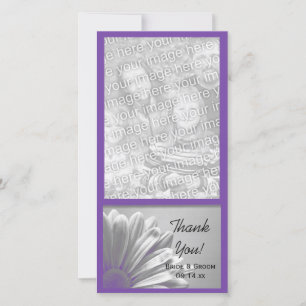 Purple Floral Highlights Wedding Thank You Card