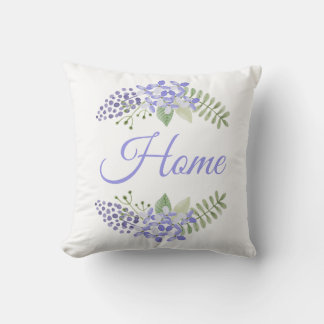 Purple Floral Home Watercolor Elegant Cushion
