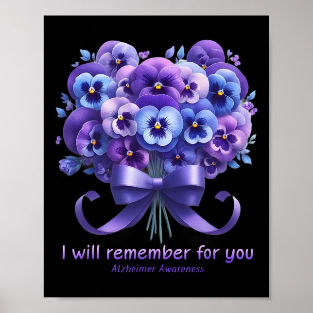 Purple Floral I Will Remember For You Heimerheimer Poster (Front)