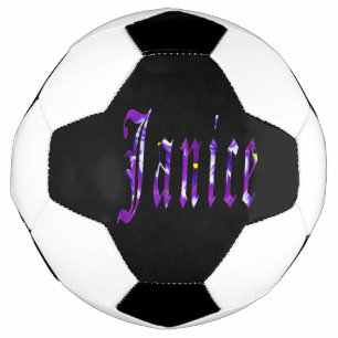 Purple Floral Janice Name, Soccerball