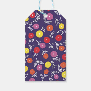 Purple Floral Kids Gift Tag