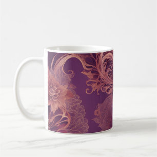 Purple Floral Lace AI art  Coffee Mug