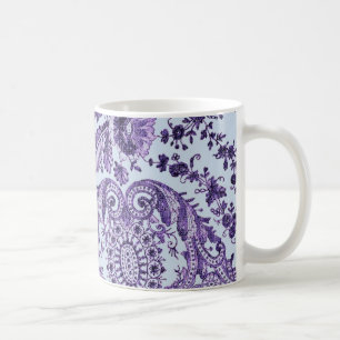 Purple Floral Lace Coffee Mug