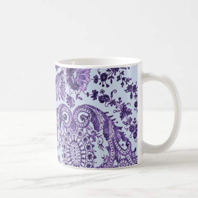 Purple Floral Lace Coffee Mug (Right)