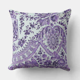 Purple Floral Lace Cushion