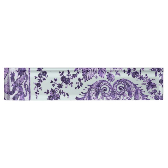 Purple Floral Lace Nameplate (Front)