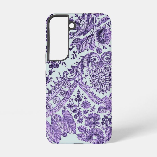 Purple Floral Lace Pattern  Samsung Galaxy S22 Case (Back)