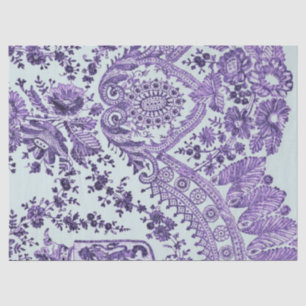 Purple Floral Lace Pattern Tissue Paper