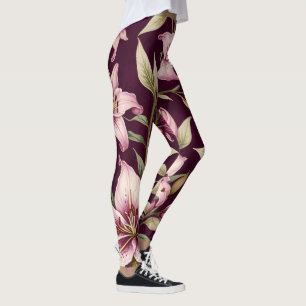 Purple Floral Leggings