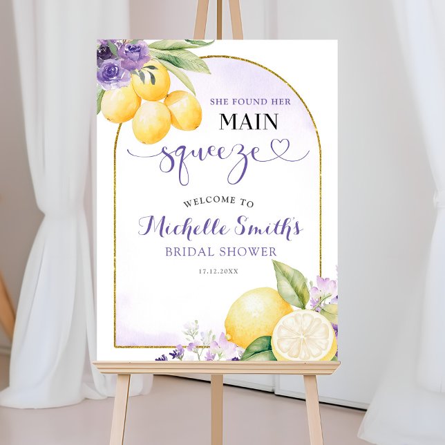 Purple floral Lemonade Bridal shower Welcome Sign (Creator Uploaded)