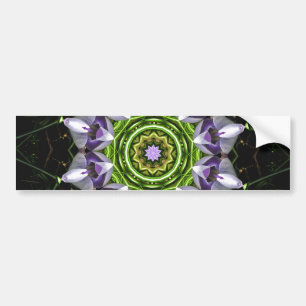 Purple Floral Mandala Kaleidoscope Art Bumper Sticker