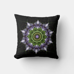 Purple Floral Mandala Kaleidoscope Art Cushion