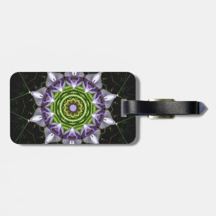 Purple Floral Mandala Kaleidoscope Art Luggage Tag