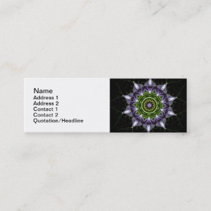 Purple Floral Mandala Kaleidoscope Art Mini Business Card