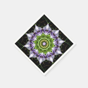 Purple Floral Mandala Kaleidoscope Art Napkin