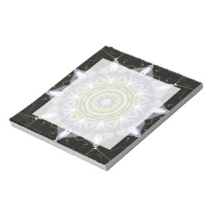 Purple Floral Mandala Kaleidoscope Art Notepad