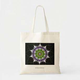 Purple Floral Mandala Kaleidoscope Art Tote Bag