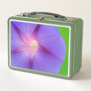 Purple Floral  Metal Lunch Box