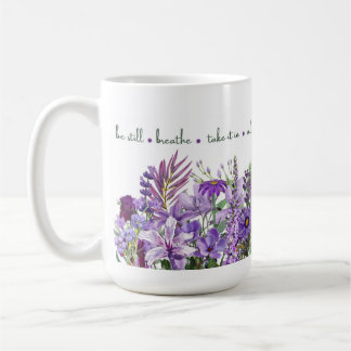 Purple Floral 'Mindful Blooms' Mug