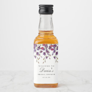 Purple Floral Mini Bottle Label