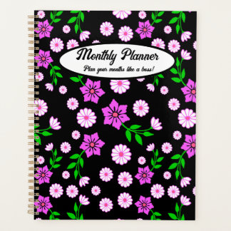 Purple Floral Monthly Planner