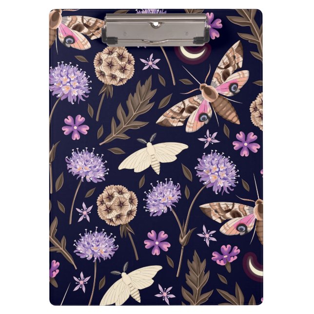 Purple Floral Moth | Moth Clipboard (Front)