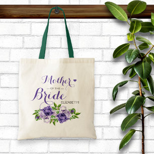 Purple Floral Mother of the Bride Tote Bag