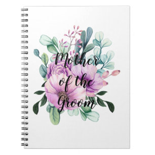 Purple Floral MOTHER of the GROOM Wedding Bridal Notebook
