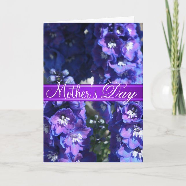 Purple Floral Mother's Day Greeting Card (Front)