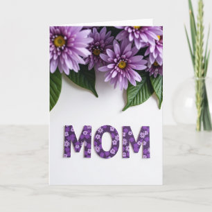 Purple Floral Mothers Day Mom Card
