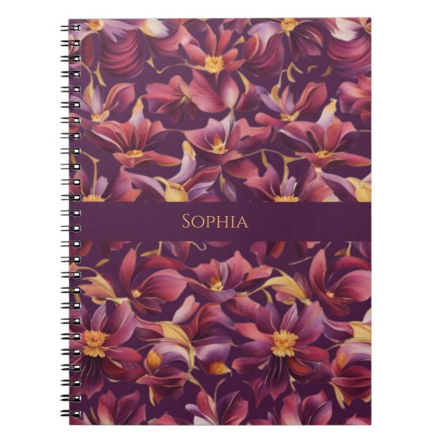 Purple Floral- Notebook (Front)
