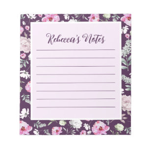 Purple Floral Notepad