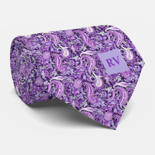 Purple Floral Paisley Tie