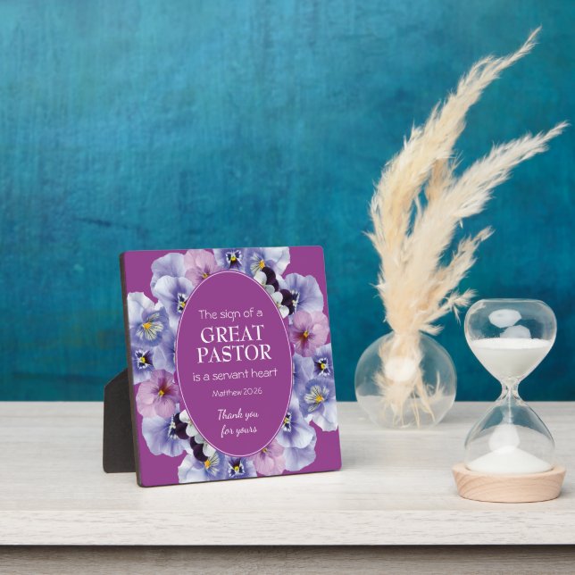 Purple Floral Pastor Appreciation Plaque (Insitu)