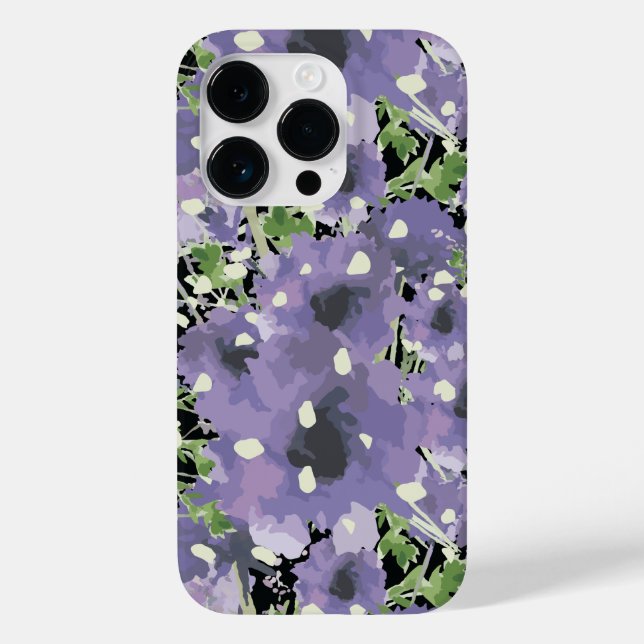 Purple Floral Pattern Case-Mate iPhone Case (Back)