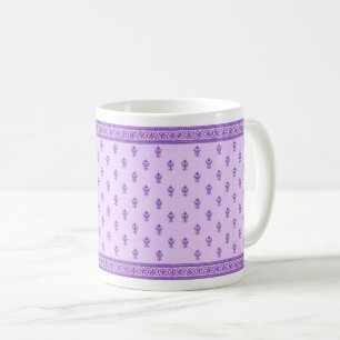 Purple Floral Pattern Coffee Mug