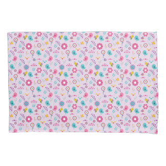 Purple Floral Pattern Cute Pastel Pillow Case