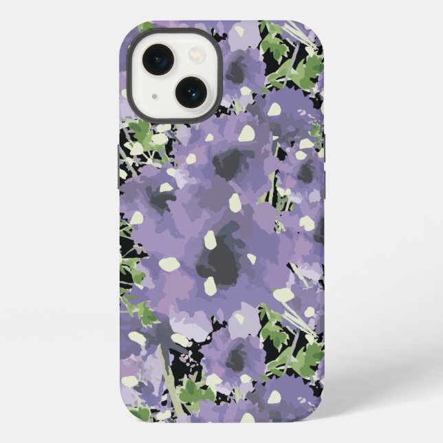 Purple Floral Pattern iPhone Case (Back)