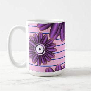 Purple Floral Pattern Modern Abstract Flower Desig Coffee Mug