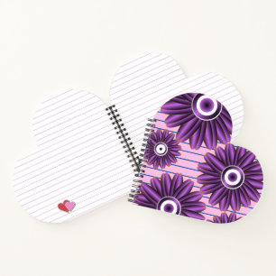Purple Floral Pattern Modern Abstract Flower Desig Notebook