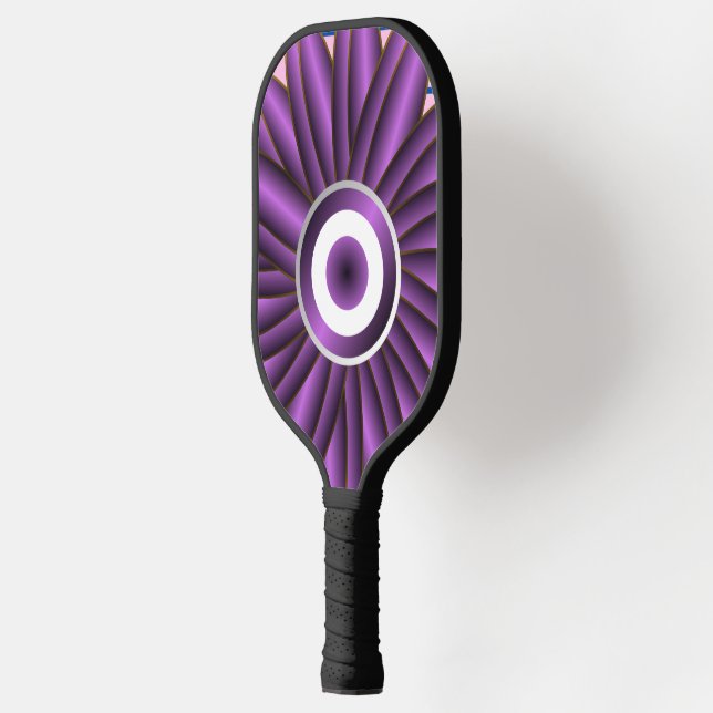 Purple Floral Pattern Modern Abstract Flower Desig Pickleball Paddle (Left)